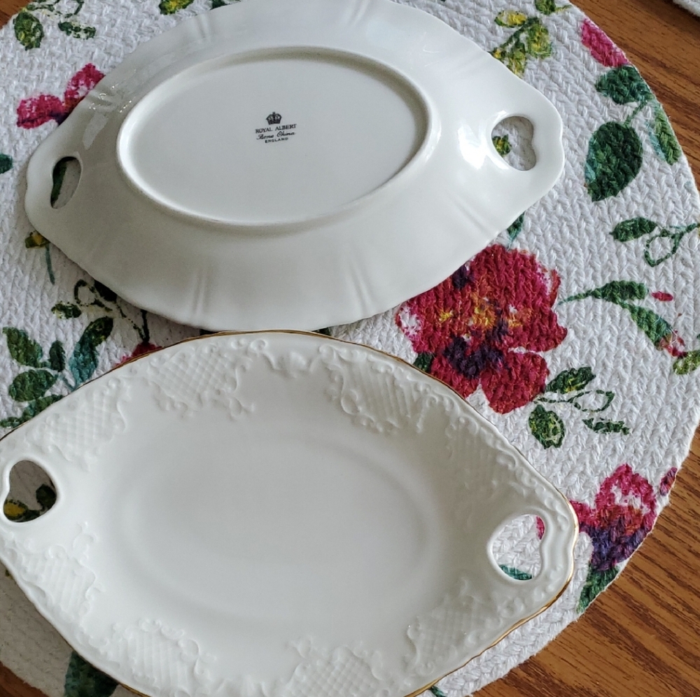 Royal Copenhagen White and Gold Oval Platter
